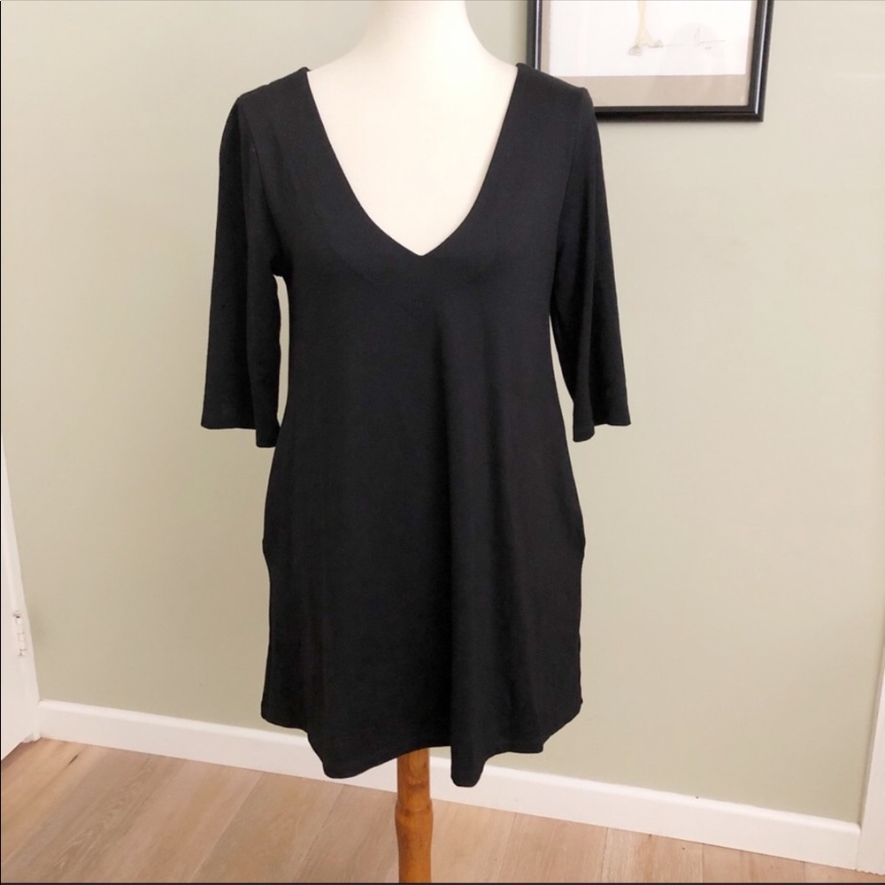 NWOT HATCH maternity black mini dress (small)